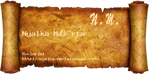 Nyalka Márta névjegykártya